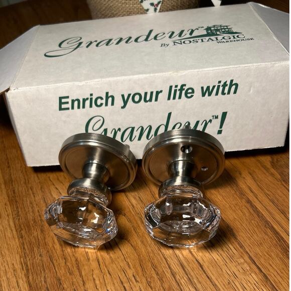 Grandeur 821439 Satin Nickel Georgetown Rosette w/Chambord Crystal Knob New - Picture 4 of 10